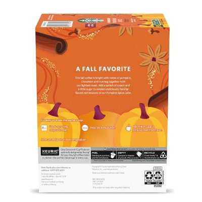 Starbucks Pumpkin Spice Flavored Light Roast Keurig K-Cup Coffee Pods - 22ct