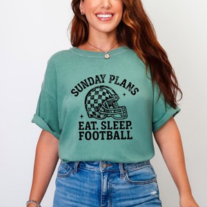 Sunday Plans: Eat. Sleep. Football - Women's Garment Dyed Graphic T-Shirt - 1 of 4