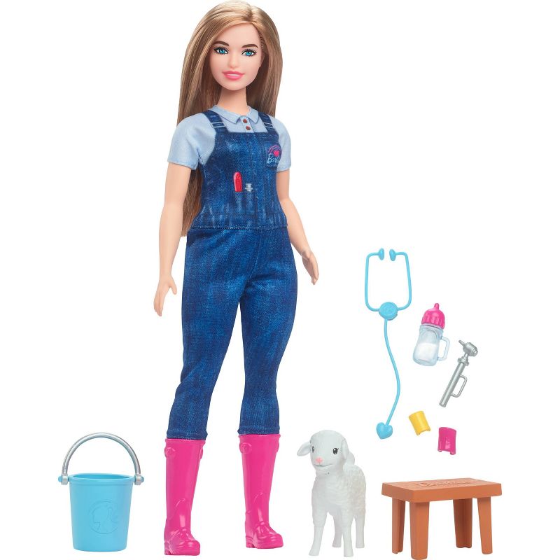 Barbie 65th Anniversary Careers Farm Vet Doll &#38; 10 Accessories Including Lamb with Moving Ears, 6 of 8