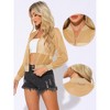 Allegra K Women's Sheer Mesh Shiny Long Sleeve See-Through Zip-Up Jacket - 2 of 4