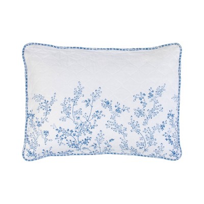 Flora Blue Reversible Cotton Twin Quilt Set