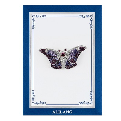 Anna-Kaci Empress Monarch Butterfly Purple Crystal Rhinestone Brooch Pin