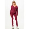 Slickblue Women's Cable Knit Sweater and Cardigan Set, Two Piece Knitwear, Wine/Sky Blue, Soft Fabric, Size S-L - 3 of 4