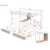 Full Over Twin & Twin Triple Bunk Bed with Drawers, Multi-functional Metal Frame Bed with desks and shelves in the middle, White - 4 of 4