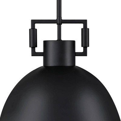 Matte Black Glass Bowl Pendant Light with LED