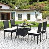 Tangkula 5PCS Patio Wicker Dining Set Outdoor Rattan Furniture Set w/ Cushion - 2 of 4