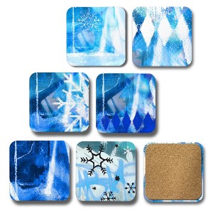 Courtside Market Studio Series Winter is Here 4″ Square Ceramic Coasters – 6 Piece Set - 1 of 2