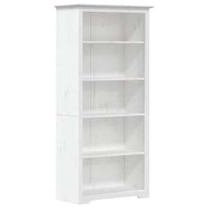 vidaXL 5-Tier Bookcase BODO in White - Spacious Solid Pinewood Bookshelf for Books and Decor - Compact French Style Book Rack - 32.3"x15.7"x68.1" - 1 of 4