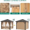 Hardtop Gazebo, Outdoor Polycarbonate Roof Canopy, Heavy Duty Hardtop Pavilion with Netting and Curtains, Aluminium Framed Gazebo - 4 of 4