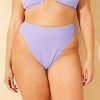 Women's Pucker Textured High Waist Extra High Leg Extra Cheeky Bikini Bottom - Wild Fable™ - 4 of 4