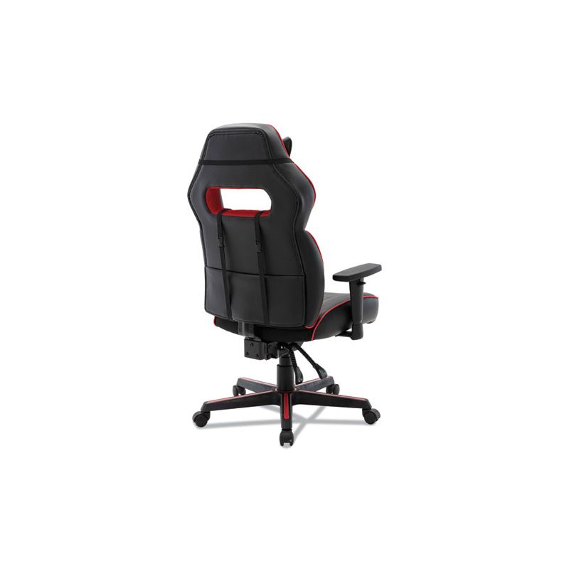 Alera Racing Style Ergonomic Gaming Chair, Supports 275 lb, 15.91" to 19.8" Seat Height, Black/Red Trim Seat/Back, Black/Red Base, 5 of 8