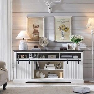 Sincido 70" TV Stand for 80 Inch TVs with Sliding Door & Adjustable Shelf for Living Room - 1 of 4