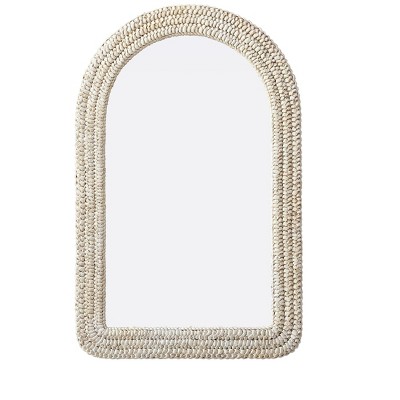 Elegant Lighting Arch Cornhusk Mirror 27x42 in Linen White