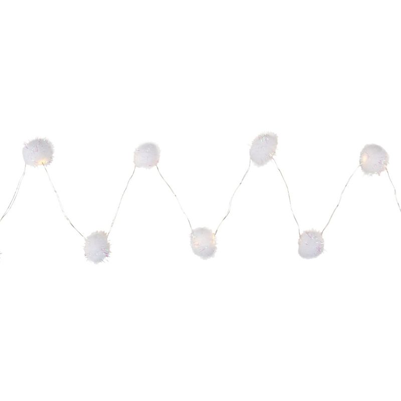 Northlight 15 B/O LED Warm White Tinsel Pop Ball Christmas Lights - 4.5' Clear Wire, 2 of 3