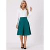 Allegra K Women's Pleated Button Decor High Waist Casual Office Swing Midi Skirts - 3 of 4