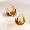 14k Gold Plated Amber Resin Hoop Earrings for Women Trendy Chunky Gold Earrings | Hypoallergenic Jewelry Gifts for Sensitive Ears - 2 of 4