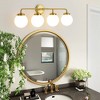 POWLIG Modern Vanity Light Fixture - Bathroom Mirror Lighting with Milk White Glass Globe Shades - 3 of 4