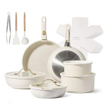 CAROTE 20pcs Pots and Pans Set, Nonstick Cookware Set Detachable Handle, Kitchen Cookware Sets with Removable Handle, RV Cookware Set, Oven Safe