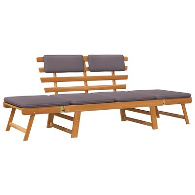 vidaXL Outdoor Sun Bed Brown frame, Dark Grey cushion