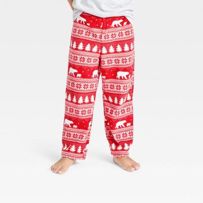 Toddler Holiday Fair Isle Fleece Matching Family Pajama Pants - Wondershop™ Red 12M