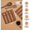 Folkulture Set of 2, 8" 100% Cotton and Silicon Square Potholders - Caramel - 2 of 4