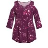 Avenue Women's Plus Size Cold Shoulder 3 Bar Print Top - 4 of 4