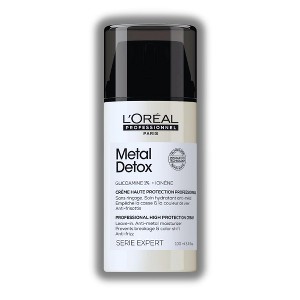L'oreal Paris Metal Detox Professional High Protection Cream Leave-In | With Loreal UV filters | 72h hydration & frizz control - (3.4 oz) - 1 of 2