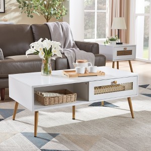 Probe Hues 42 Inch W. Coffee Table with Shelve and Drawer - 1 of 4
