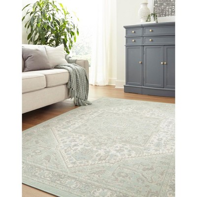 Mint Medallion 8' x 10' Rectangular Easy Care Area Rug