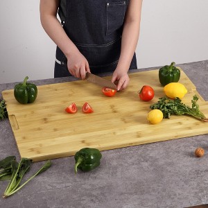 20×30 Inch Extra Large Bamboo Cutting Board - Reversible Butcher Block with Deep Juice Grooves. Pre-Oiled, Easy to Carry via Handles - 1 of 4