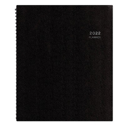 2022 Planner 8.25" x 11" Weekly/Monthly Verricle Appointment Wirebound Black - Blue Sky