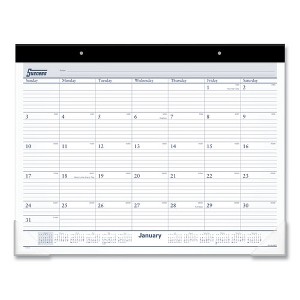 Desk Pad, 21.75 x 17, White Sheets, Black Binding, Clear Corners, 12-Month (Jan to Dec): 2025 - 1 of 1