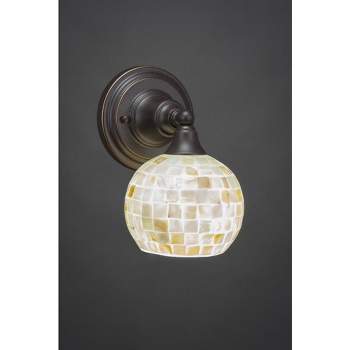 Toltec Lighting Any 1 - Light Sconce in  Dark Granite with 6" Mystic Seashell  Shade