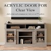 SAINTCY Farmhouse TV Stand and Entertainment Center for Televisions up to 65 Inchs, with Acrylic Glass Doors and Storage Cabinets 58 Inch - 4 of 4