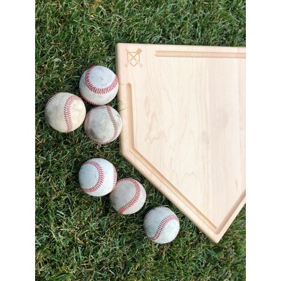 Western Maple Rectangular Home Plate Cutting Board with Trough
