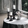 Mela Artisans Matte Black Candle Holders for Pillar Candles (Set of 3) Rustic Wooden Candle Holders Pillar 6", 9", 12" - image 3 of 4