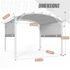 EAGLE PEAK 11.4'x11.4' Outdoor Pergola with Wood Looking Steel Frame, Retractable Textilene Sun Shade Top, Gray - 2 of 4