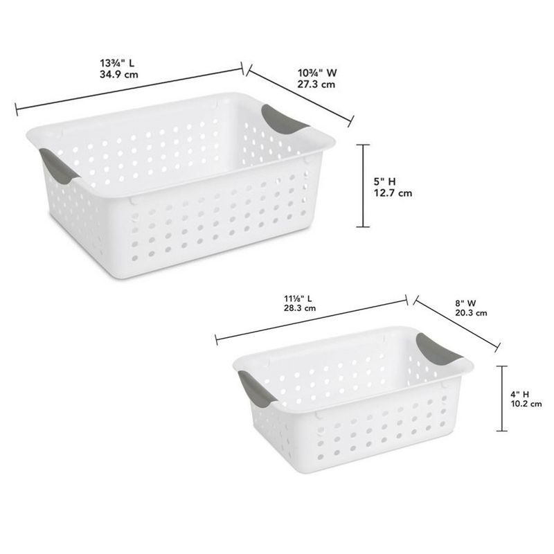 Sterilite Medium & Small Ultra Plastic Storage Bin Organizer Basket (12 Pack), 3 of 7