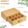 8-Drawer Bamboo Tea Bag Organizer | Compact Countertop Storage Box for a Tidy Tea Station, Eco-Friendly - 3 of 4