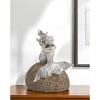 HomeRoots 10" Brown and Silver Contemplative Mermaid Resin Tabletop Sculpture - 2 of 4