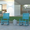 Emma and Oliver Set of 2 Contemporary Rocking Chairs, All-Weather HDPE Indoor/Outdoor Rockers - 2 of 4