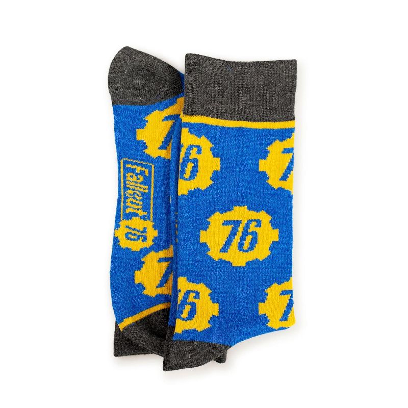 Bioworld Fallout Collectibles | Blue & Yellow Crew Socks | BIOWORLD Fallout collection, 2 of 8