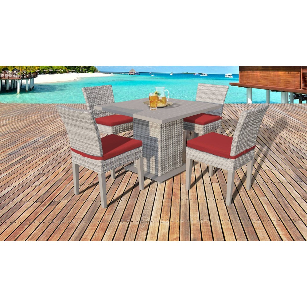 Fairmont 5pc Patio Dining Set with Cushions - Terracotta - TK Classics
