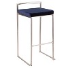 Set of 2 30" Fuji Contemporary Stackable Barstools Stainless Steel - Lumisource - 3 of 4