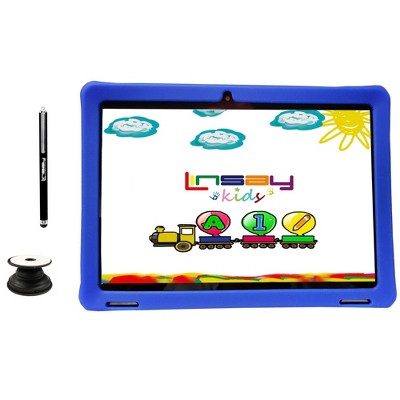 LINSAY 10.1" Kids 128GB Storage New Android 15with Kids Defender Case