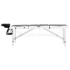 vidaXL 4-Zone Foldable Massage Table Aluminum Black and White - 3 of 4