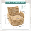 360° Swivel Leisure Chair, Boucle Fabric Striped Armchair with Metal Base, Modern Accent Chair Single Sofa - ModernLuxe - 3 of 4