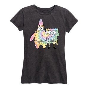 Women's - SpongeBob SquarePants - SpongeBob & Patrick Tie Dye Short Sleeve Graphic T-Shirt - 1 of 4