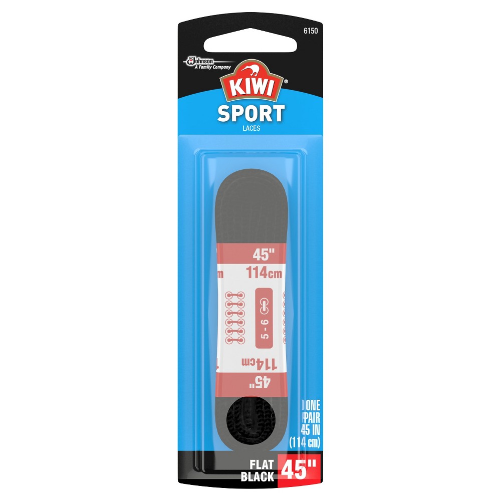 UPC 031600666150 product image for Kiwi Sport Flat Shoelace - Black 45