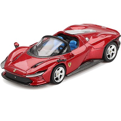 Ferrari Daytona SP3 Rosso Imola Red with Blue Interior 1/64 Diecast Model Car by BBR